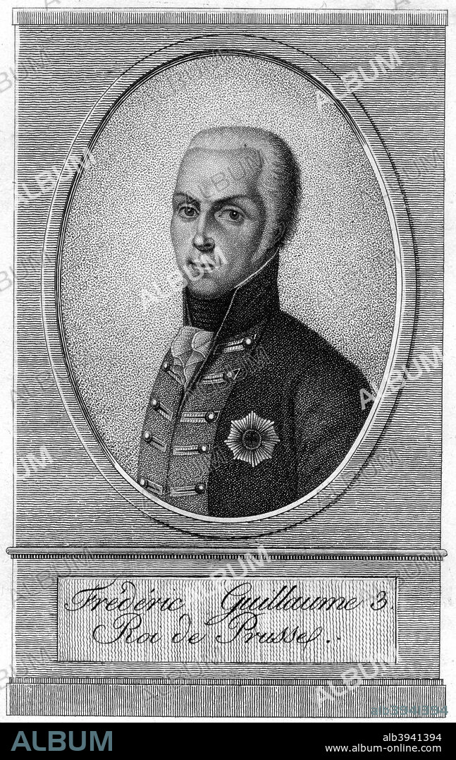 Frederick William III, King of Prussia, 19th century. Frederick William III (1770-1840) became King of Prussia in 1797. He had five sons including the future King Frederick William IV and William I, who became the first Emperor of the united Germany.