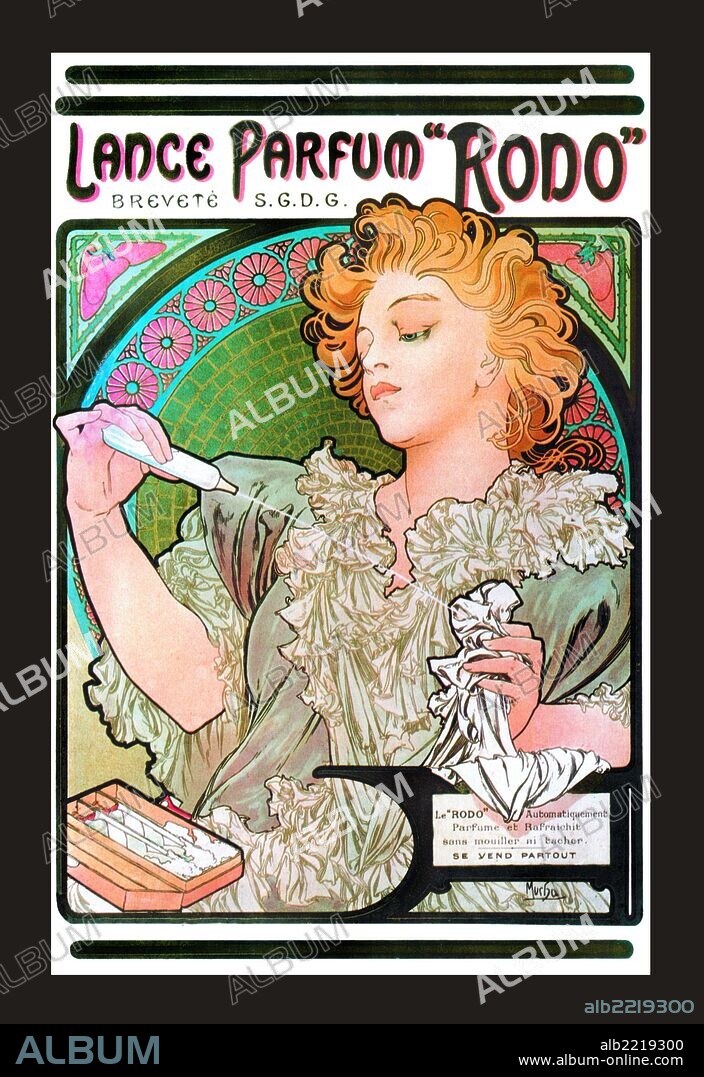 ALPHONSE MUCHA. Alphonse Maria Mucha (1860 - 1939) was a Czech Art Nouveau painter.  However, he did a great many posters and prints.  The period of his work has become known as the Belle Epoque.