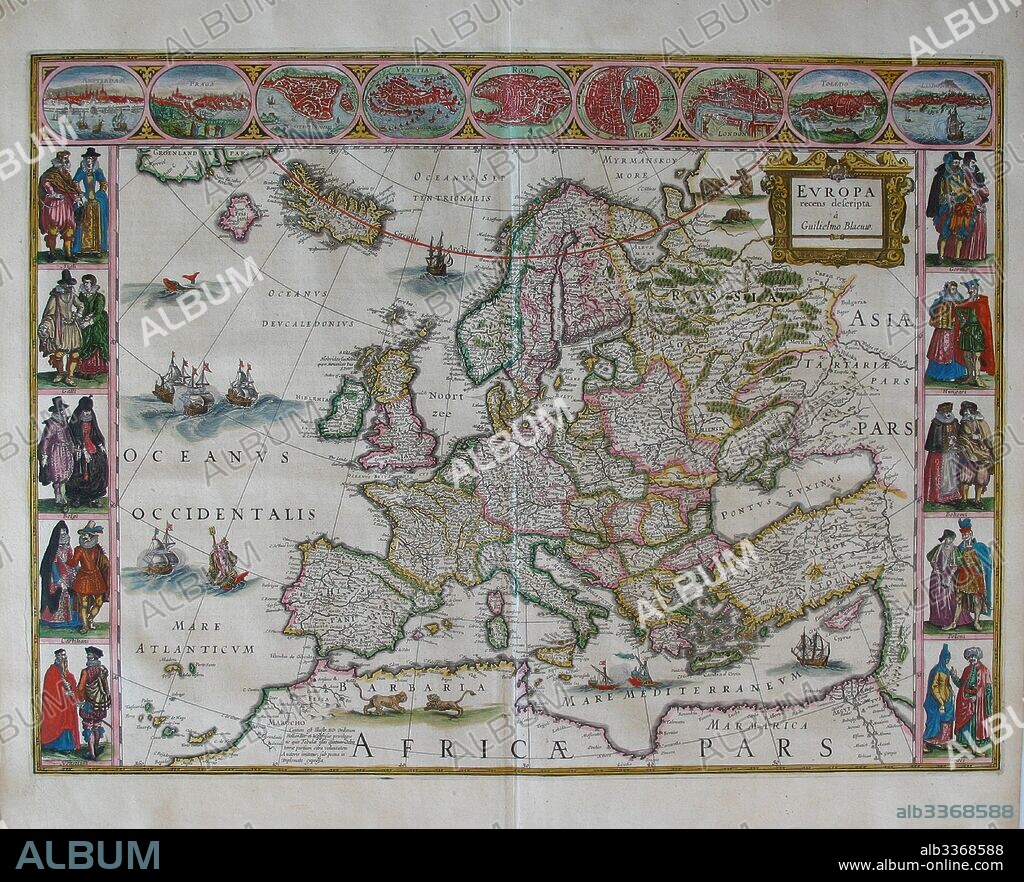 JOAN BLAEU. Europe Map (From: Atlas Maior).