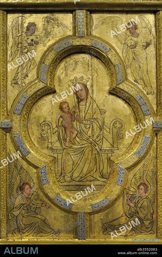 Panel de oro de Santa Ursula. Colonia, Alemania, 1170. Pintura del siglo XV y 1844. Madera de roble, bronce fundido, cobre dorado y pintura opaca. Museo Schnütgen, Colonia, Alemania.