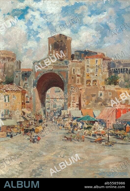 CARLO BRANCACCIO. Brancaccio, Carlo. 1861-1920. "Porta Capuana, Napoli". Oil on canvas, 35 × 32cm. London, Sotheby's. Lot 301, 19/11/97.