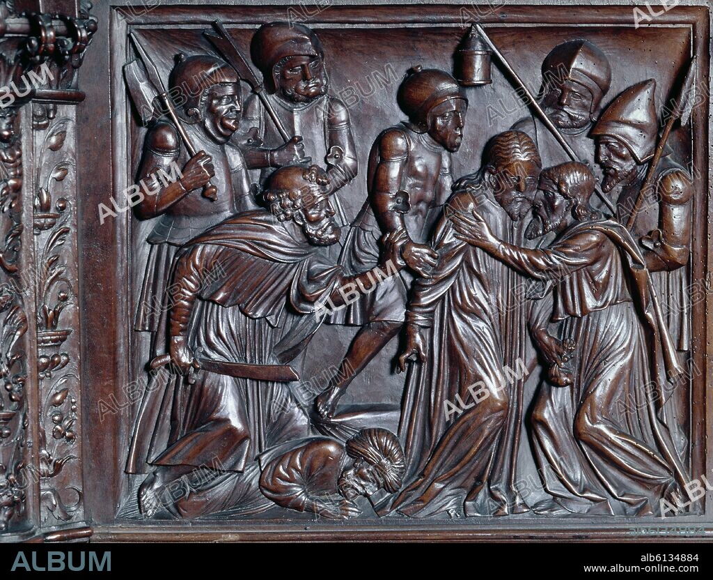 ANDRES DE NAJERA (S, XVI) RENACIMIENTO ESPAÑOL. CORO S BENITO-BESO DE JUDAS.