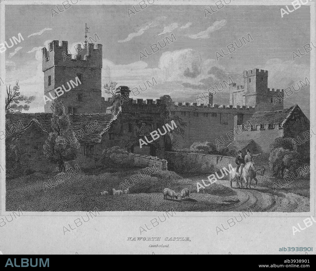 'Naworth Castle, Cumberland', 1814. From The Border Antiquities of England and Scotland, Vol. II, by Walter Scott, Esq. [Longman & Co., London, 1814].