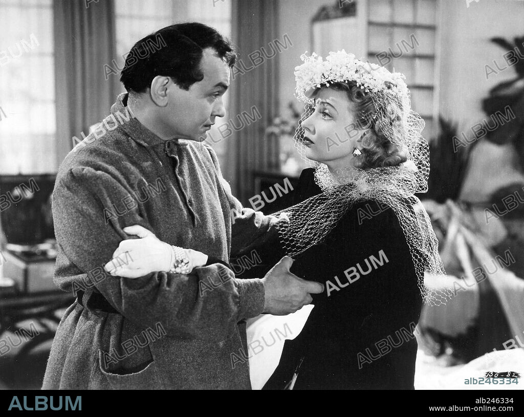 ANN SOTHERN y EDWARD G. ROBINSON en EL HERMANO ORQUIDEA, 1940 (BROTHER ORCHID), dirigida por LLOYD BACON. Copyright WARNER BROTHERS.