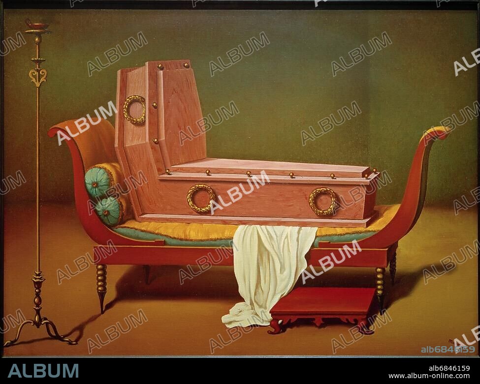 RENÉ MAGRITTE. Magritte, René (born René François Ghislain Magritte), 1898 - 1967, Belgian artist. "Perspective: Madame Recamier de David" (Perspective: Madame Recamier by David), 1951. Oil on canvas, 60 x 80 cm. National Gallery of Canada, Ottawa, Canada.