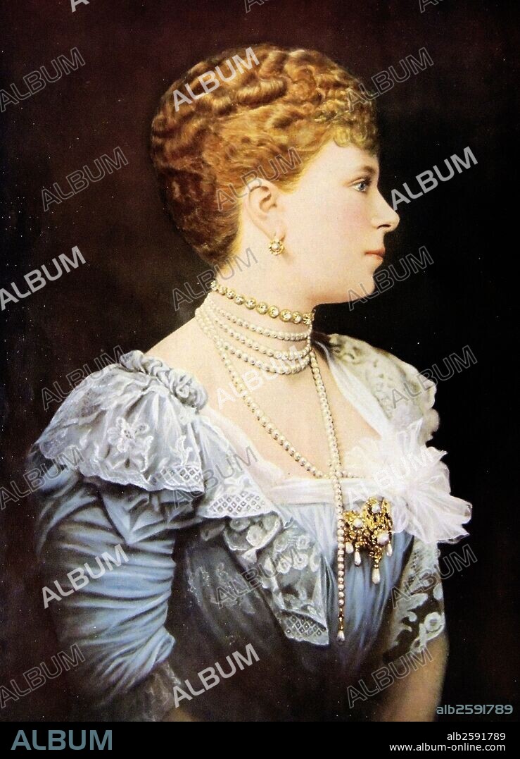 Painting of Mary of Teck (1867 - 1953). Mary of Teck was Queen of the United Kingdom and wife of King-Emperor George V. Dated 1890.