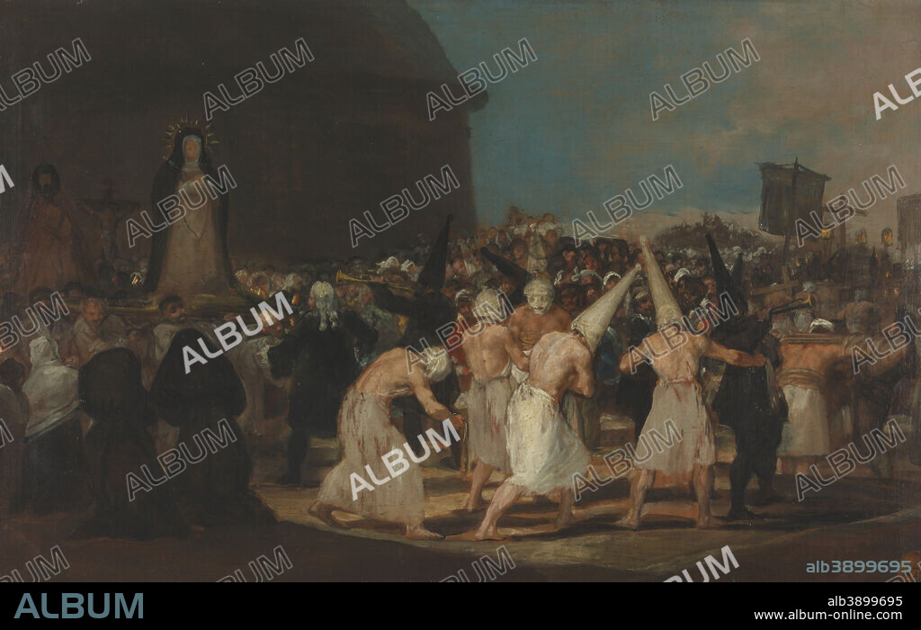 FRANCISCO DE GOYA. Los disciplinantes. Date/Period: 1808/1812. Painting. Oil on canvas. Height: 46 cm (18.1 in); Width: 73 cm (28.7 in).