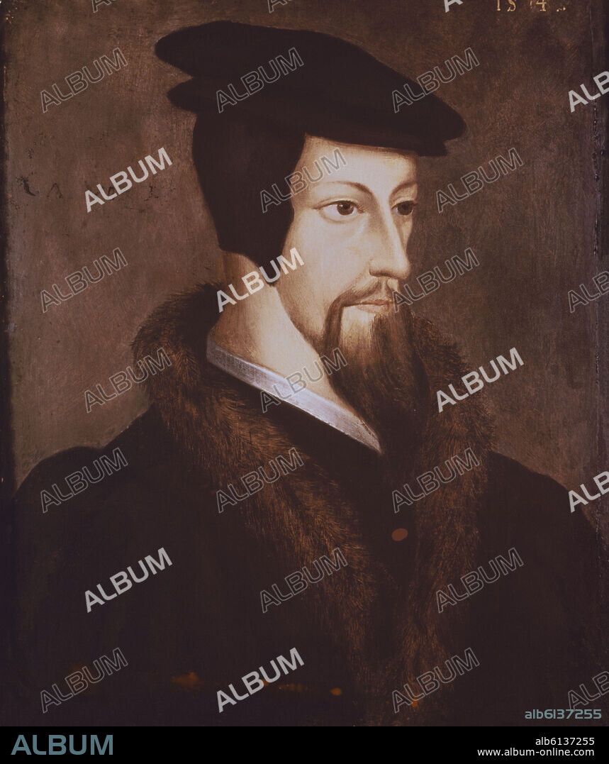 ANONIMO SIGLO XVI. RETRATO DE JUAN CALVINO (1509-1564) TEOLOGO Y REFORMADOR FRANCES -  SIGLO XVI.