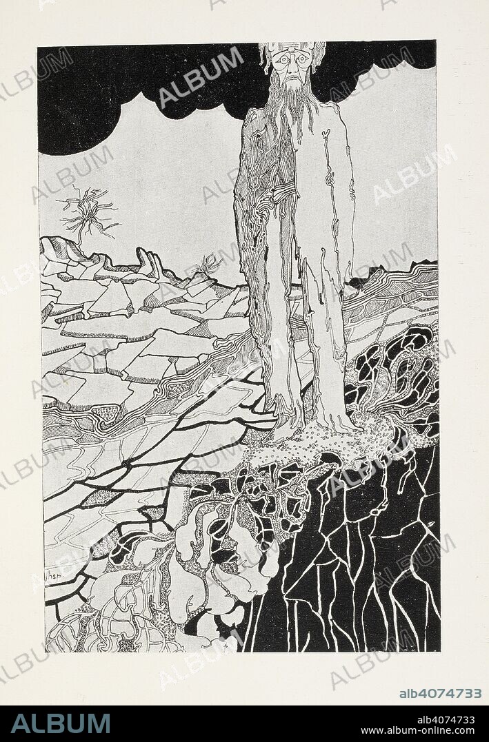The narrator.  Illustration for 'The War of the Worlds'. The War of the Worlds. De strijd der werelden ... vertaald door B. Canter. Amsterdam: Cohen Zonen, 1899. The narrator, standing in a ravaged landscape. Source: 1609/5429, opposite 249. Language: Dutch.