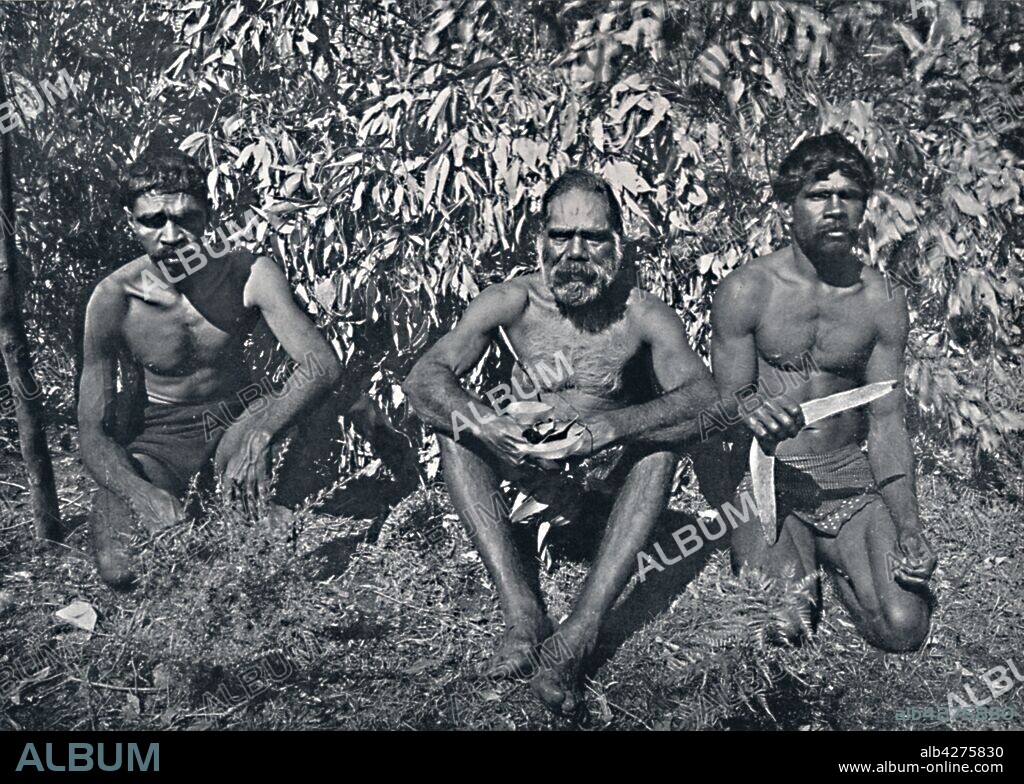 'New South Wales Aborigines - Jimmy Clements and his A.D.C.'s, c1900. Jimmy Clements (c1847 -1927) was an Aboriginal elder from the Wiradjuri tribe in Australia,  From "50 Picturesque Photographic Views of Sydney and Surroundings". [Swain & Co., Sydney].