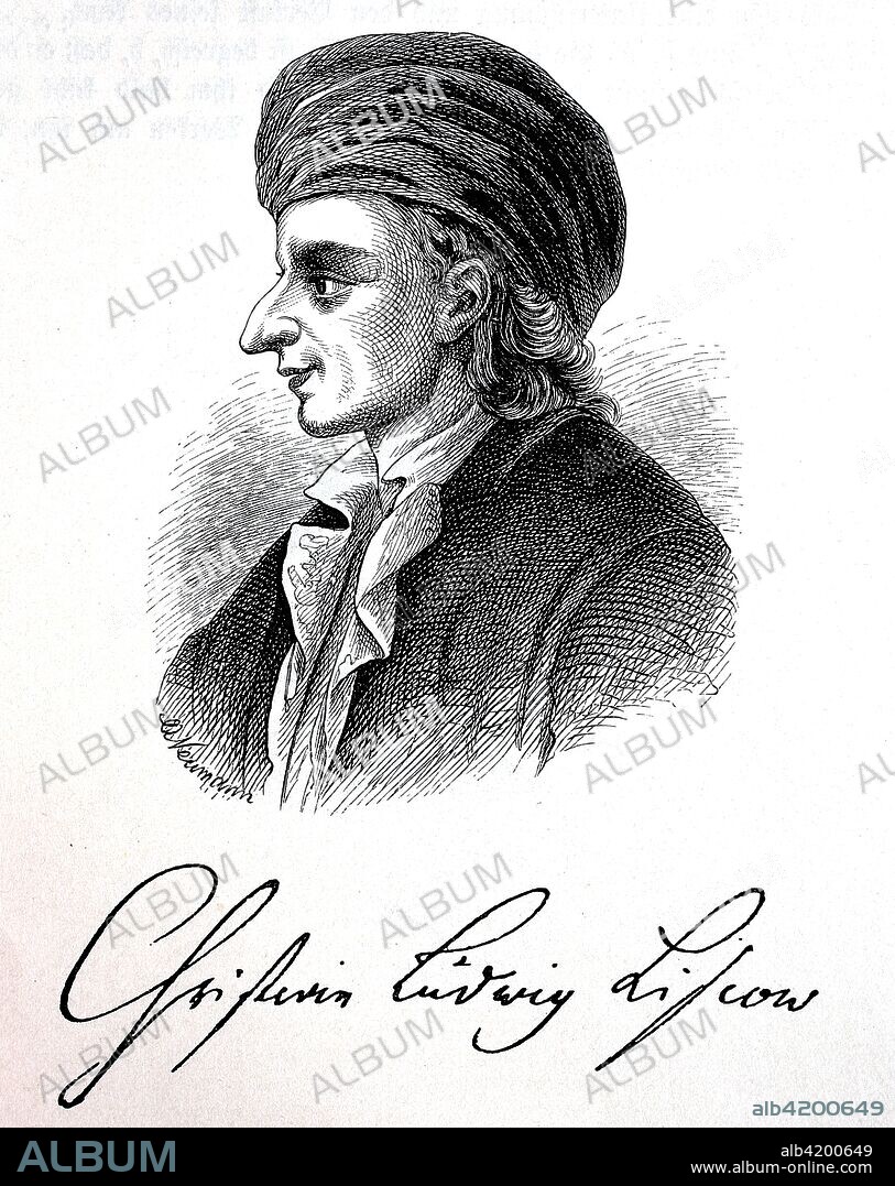 Christian Ludwig Liscow, 1701-1760, a German civil servant and speech-wise satirist, woodcut from the year 1882, digital improved.