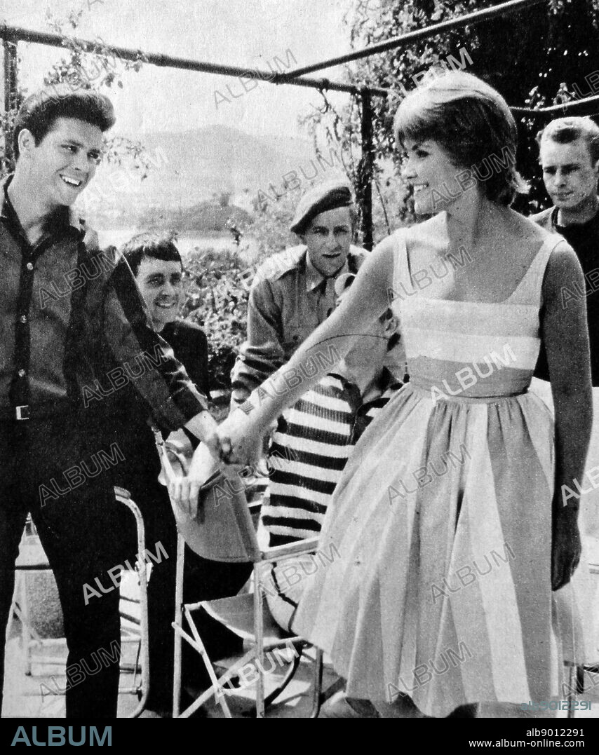 Film still of Lauri Peters (1943-) and Sir Cliff Richard (1940-) from 'Summer Holiday'.