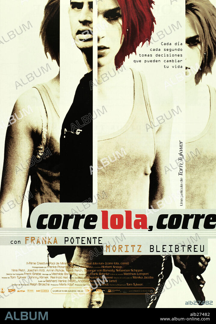 Poster of RUN LOLA RUN, 1998 (LOLA RENNT), directed by TOM TYKWER. Copyright MIRAMAX.