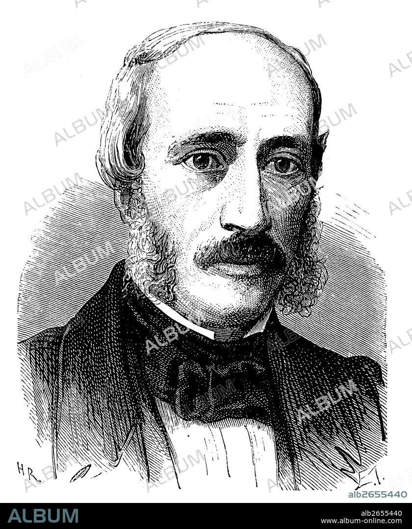 Alexandre-Edmond Becquerel (1820-1891), físico francés especializado en magentismo,electricidad y óptica. Grabado de 1873.