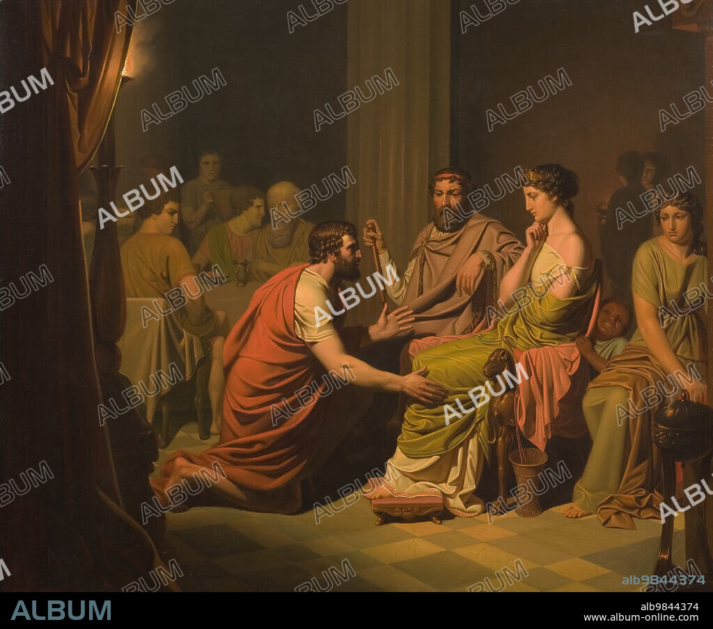 JOHAN AUGUST MALMSTRöM. Odysseus before Alcinous, King of the Phaeacians, 1853.