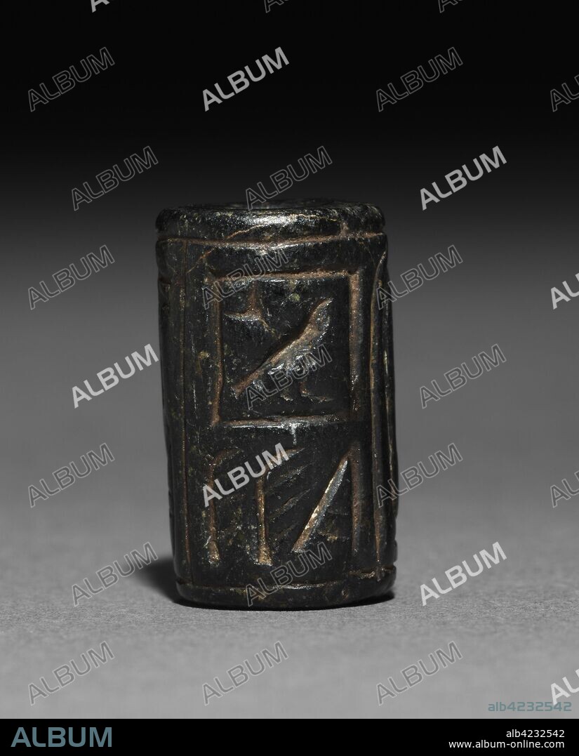 Cylinder Seal of Mycerinus, 2573-2124 BC. Egypt, Dynasty 4, reign of Mycerinus. Serpentinite; diameter: 1.2 cm (1/2 in.); overall: 2.1 cm (13/16 in.).