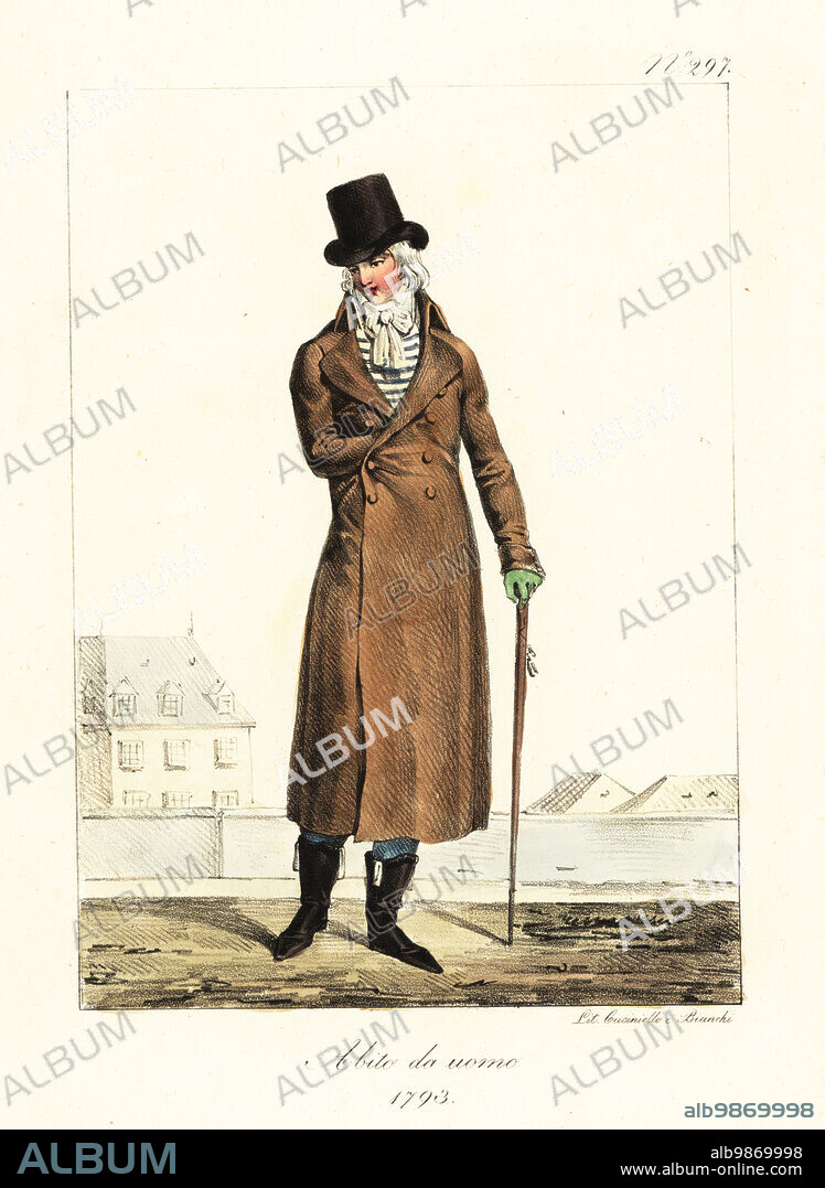 Fashionable man or Incroyable French Revolutionary era 1793. In