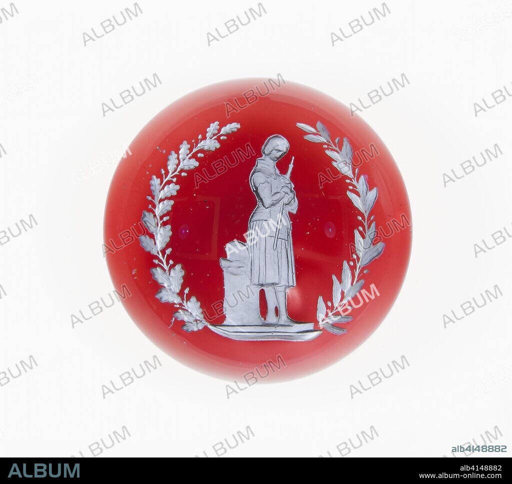 BACCARAT GLASSWORKS. Paperweight. Baccarat; France, founded 1764. Date: 1825-1850. Dimensions: diam. 8.9 cm (3 1/2 in.). Glass. Origin: Baccarat.