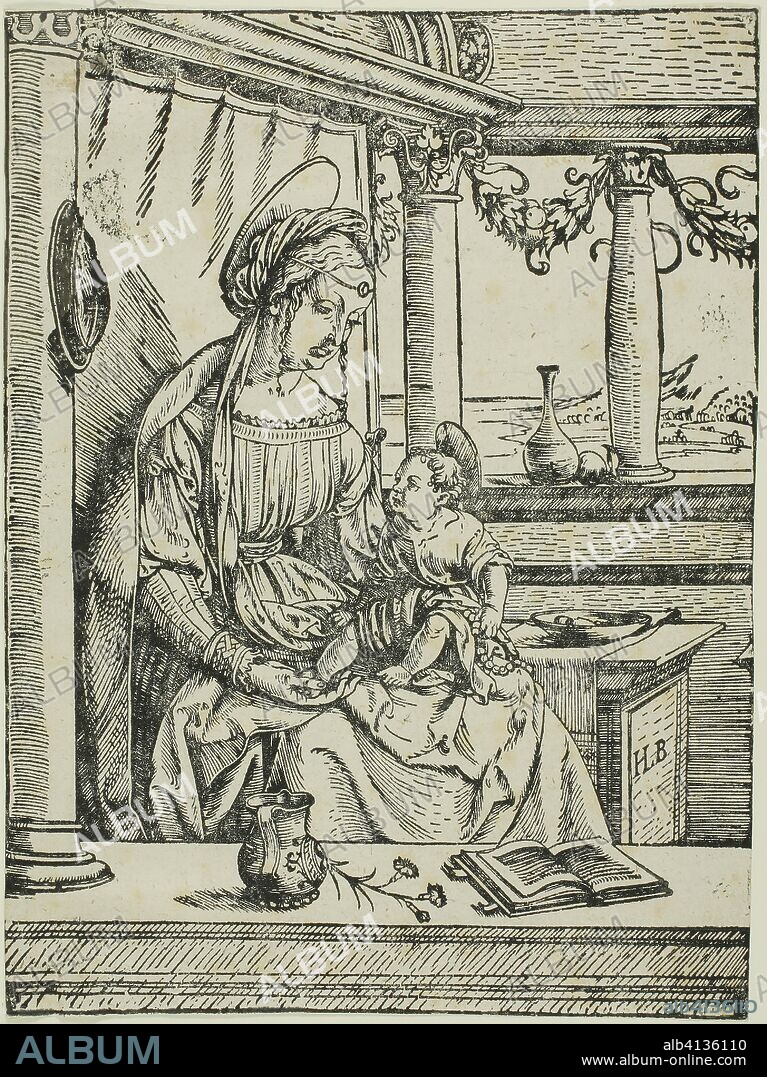 THE ELDER HANS BURGKMAIR. The Virgin and Child. Hans Burgkmair, the elder; German, 1473-1531. Date: 1493-1531. Dimensions: 129 x 82 mm. Woodcut on paper. Origin: Germany.