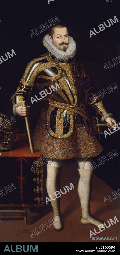 JUAN PANTOJA DE LA CRUZ. FRANCISCO GOMEZ DE SANDOVAL Y ROJAS, DUQUE DE LERMA (1553/1625) - 1602 - OLEO/LIENZO - 101 x 204 cm.