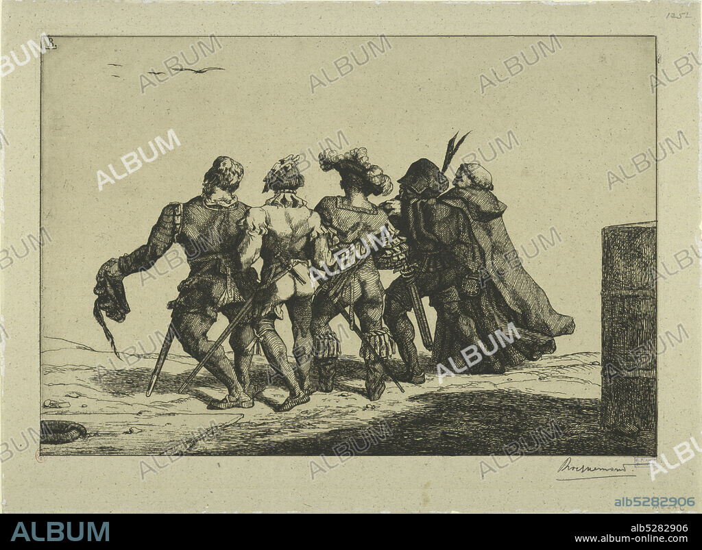 Ils s'en allaient dodelinant de la tête et barytonnant du cul (Rabelais)., still image, Prints, 1852 - 1882.