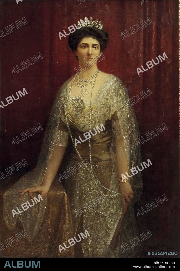 EDOARDO GIOJA. Portrait of Princess Elena of Montenegro (1873-1952), Queen of Italy.