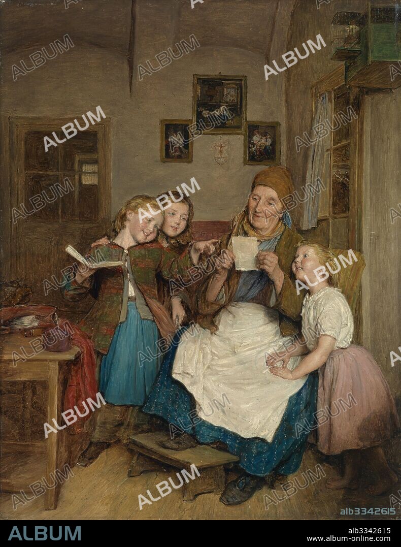 FERDINAND GEORG WALDMÜLLER. Grandmother with three grandchildren.
