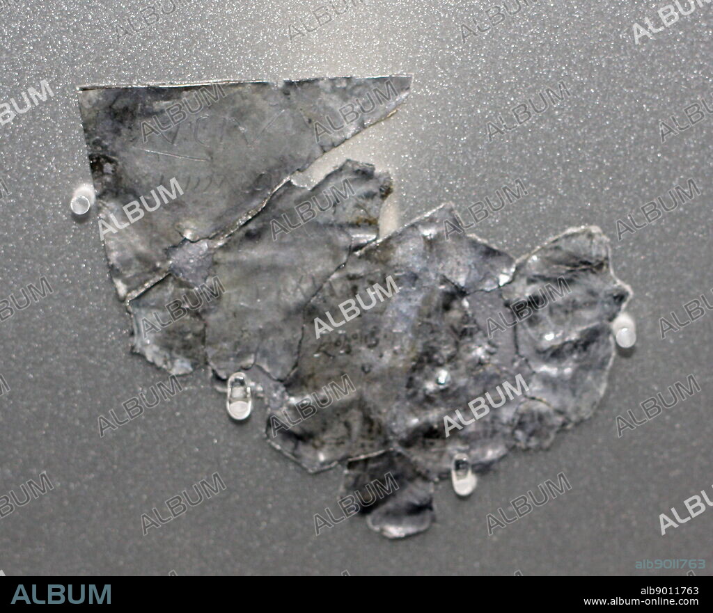 Text scratched into metal written in British Celtic. The only known surviving words written in British Celtic anywhere. Untranslatable, but written in the Roman alphabet. Possibly a complaint, as is written in the same style as many of the "curses" found in the Roman Baths. Circa 1st-3rd century AD.