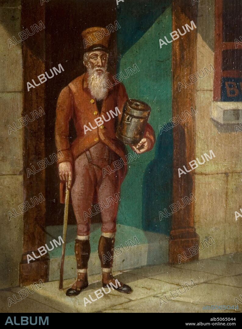 Portrait of James Guidney, known as, Jimmy the Rockman, (1782-1866), [undated, early 19th Century] Artist unknown, AKA Jemmy the Rock Man, Oil Painting, Portrait, Male, Birmingham history, Bearded, Full-length.