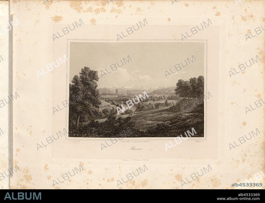 Bern, View of Berne and the Aare, Signed: J. Ulrich del, Huber sc, Taf. 3, S. 17, Ulrich, J. (del.); Huber, C. (sc.), 1856, Johann Jakob Ulrich, Johann Jakob Reithard:.