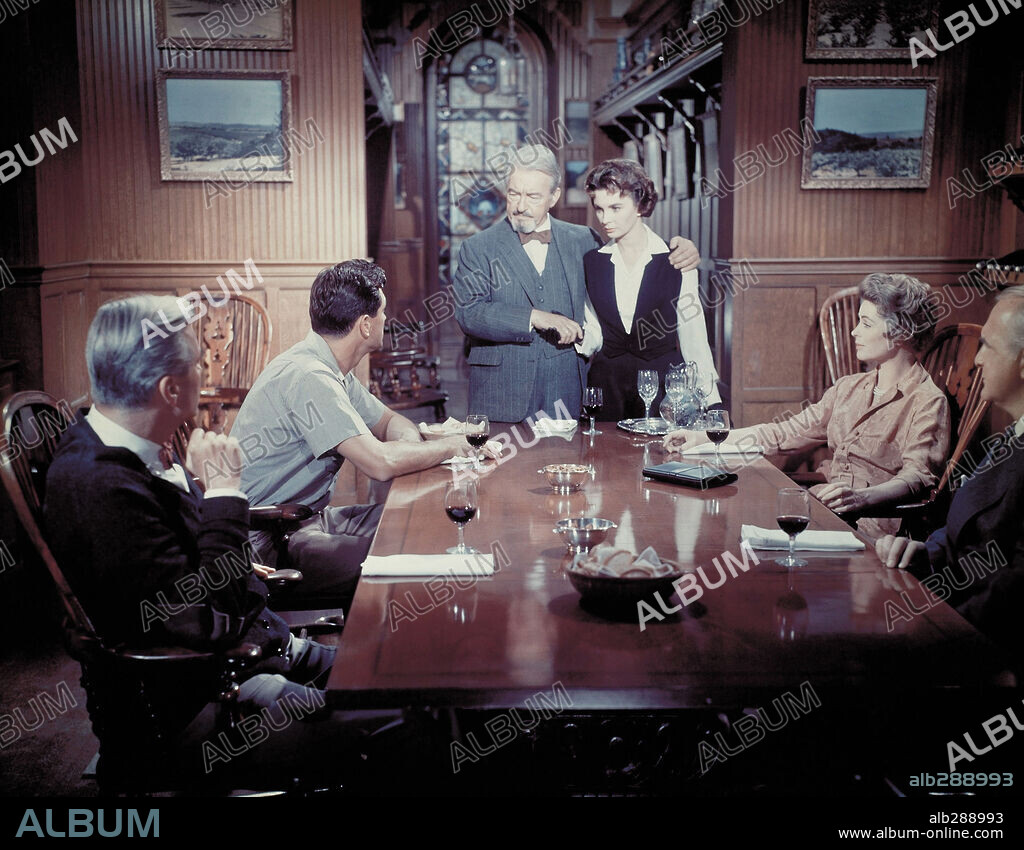 CLAUDE RAINS, DOROTHY MCGUIRE and JEAN SIMMONS in THIS EARTH IS MINE, 1959, directed by HENRY KING. Copyright UNIVERSAL PICTURES.