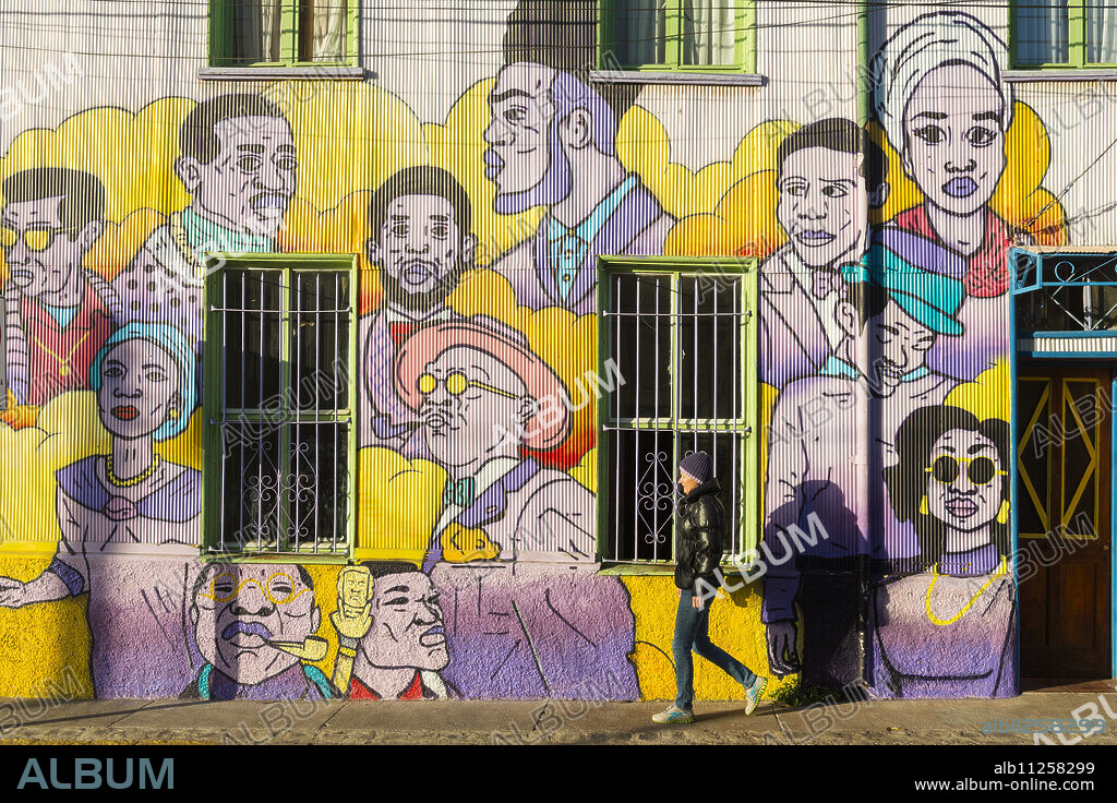 Street art of Valparaiso, Chile, South America.