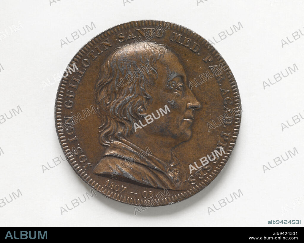 Joseph Ignace Guillotin (1738-1814), French doctor and politician, inventor of the guillotine, 1807, Droz, Jean-Pierre, Engraver in medals, In 1807, Numismatics, Medal, Dimensions - Work: Diameter: 2.8 cm, Weight (type dimension): 7.8 g.