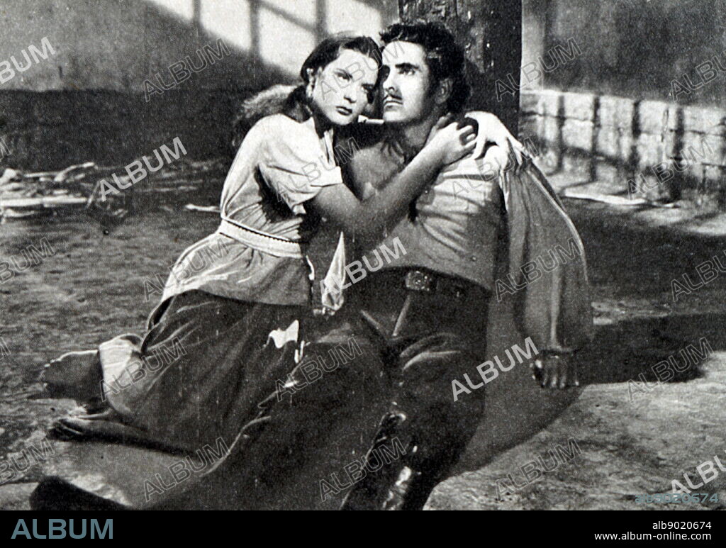 Film still from 'Captain from Castile' starring Jean Peters, Tyrone Power, Cesar Romero, and Lee J. Cobb.