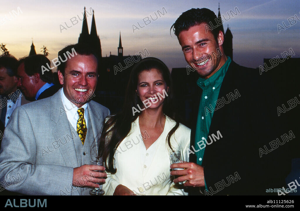 Wolfram Kons, Maxi Biewer and Kai Pflaume at the media meeting in Cologne, Germany 1995. (original german headline: Medientreff 1995 in Köln).