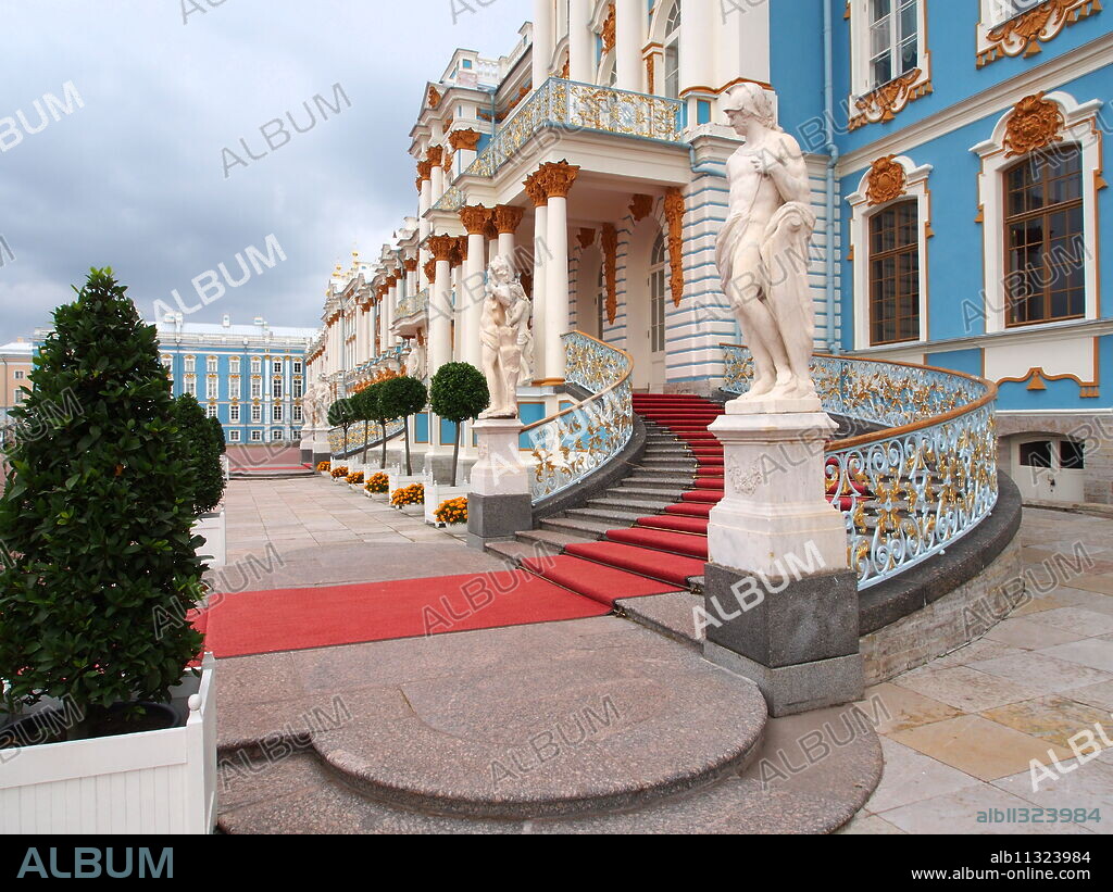 West end, Catherine Palace, Tsarskoye Selo (Pushkin), near St. Petersburg, Russia, Europe.