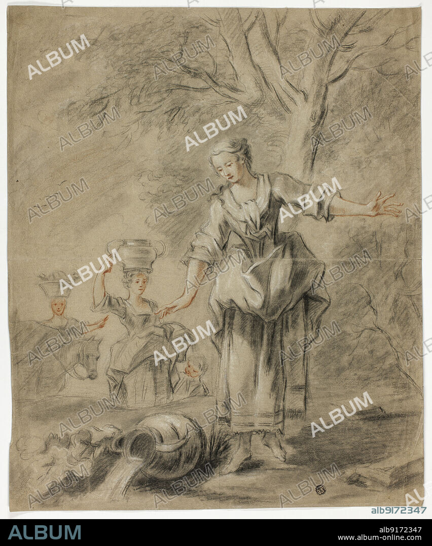 Illustration for La Fontaine's Pierrette et le Pot-au-Lait, n.d. Follower of François Boucher.