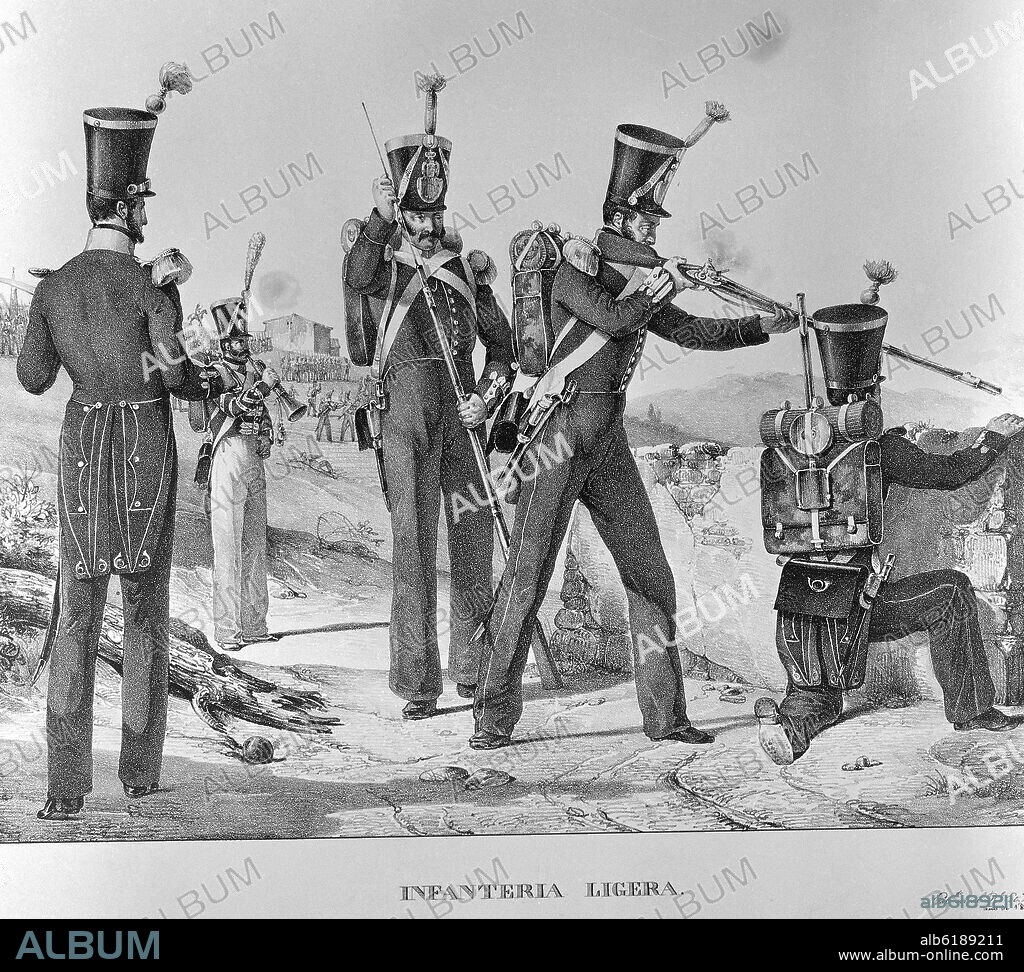 INFANTERIA LIGERA - GRABADO 1830.