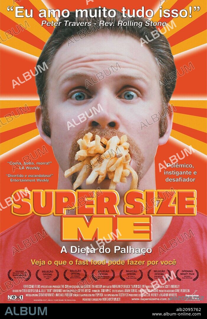 Poster de SUPER SIZE ME, 2004, dirigida por MORGAN SPURLOCK. Copyright THE CON.