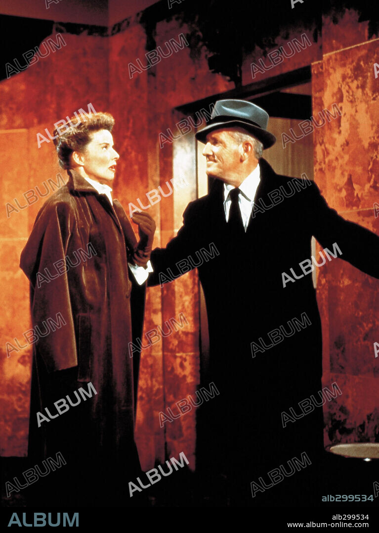 KATHARINE HEPBURN and SPENCER TRACY in DESK SET, 1957, directed by WALTER LANG. Copyright 20TH CENTURY FOX.
