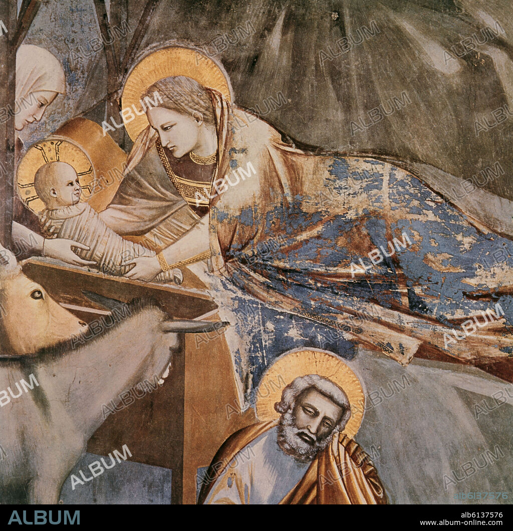 GIOTTO DE BONDONE (1266-1337). NATIVIDAD - DETALLE - 1302-1305 - FRESCO - TRECENTO ITALIANO - ESCUELA FLORENTINA.
