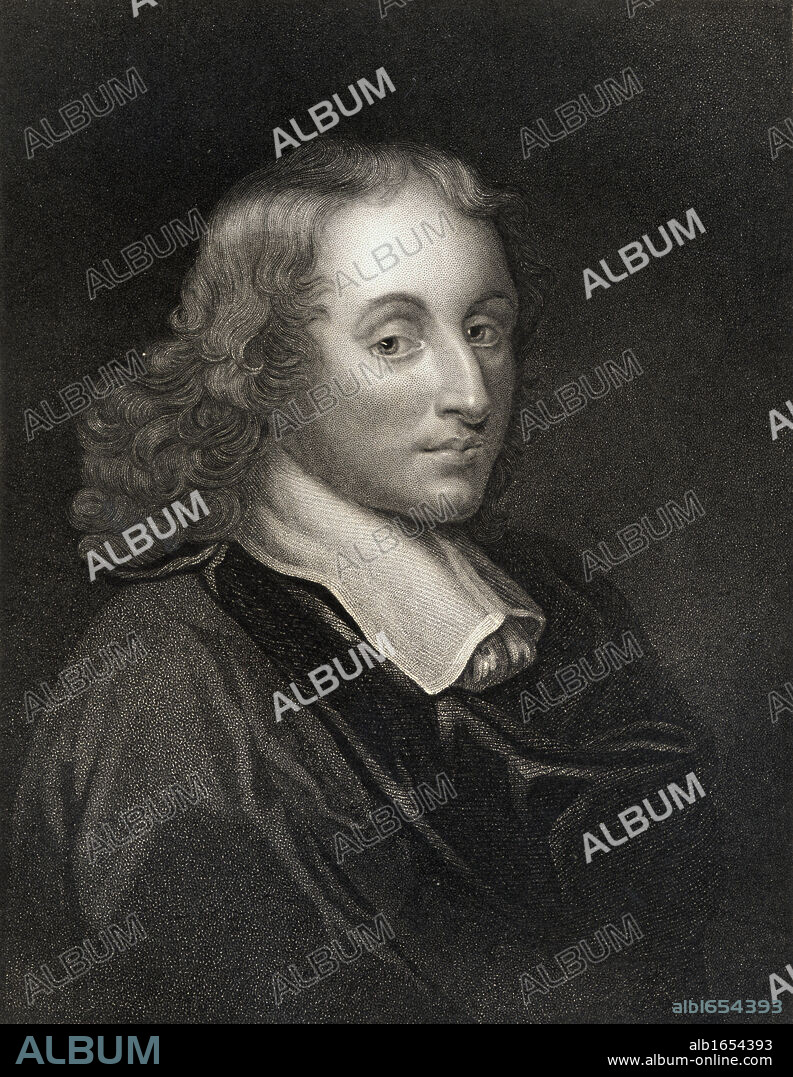 Blaise Pascal,1623-1662. French mathematician, physicist, religious philosopher and master of French prose. From the book 'Gallery of Portraits' published London 1833.