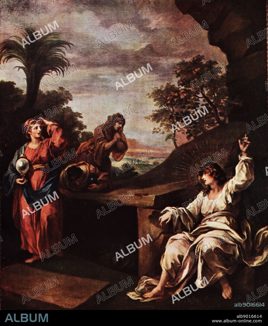 The Three Mary's at the Tomb', 18th century (1910) painted by William Hogarth as one of the panels in the triptych painted as an alter piece for the church of St Mary, Redcliffe, Bristol.