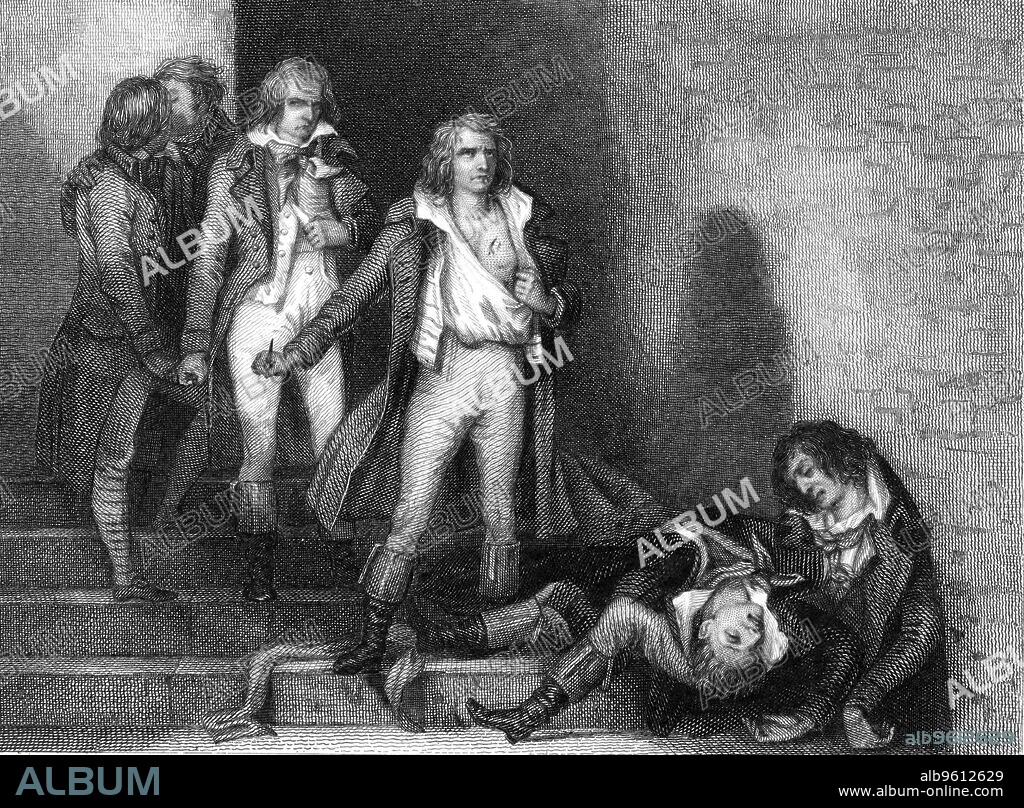 Suicide of Romme, Goujon, Duquesnoy, Soubrany and Bourbotte, French Revolution, 1795. Having been condemned to death by the Thermidoriens, Romme, Goujon, Duquesnoy, Soubrany and Bourbotte killed themselves.