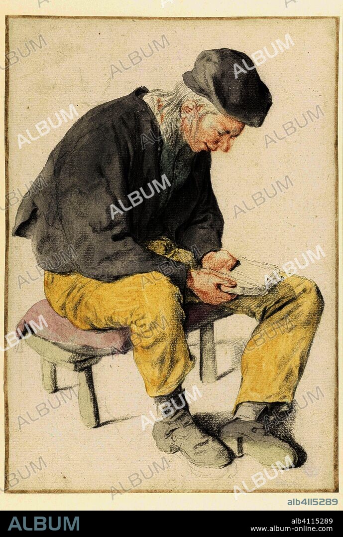 Seated Man Reading, Facing Right. Sitting Man with a Book, turned toward the right. Draughtsman: Cornelis Dusart. Dating: 1690 - 1700. Measurements: h 271 mm × w 190 mm.