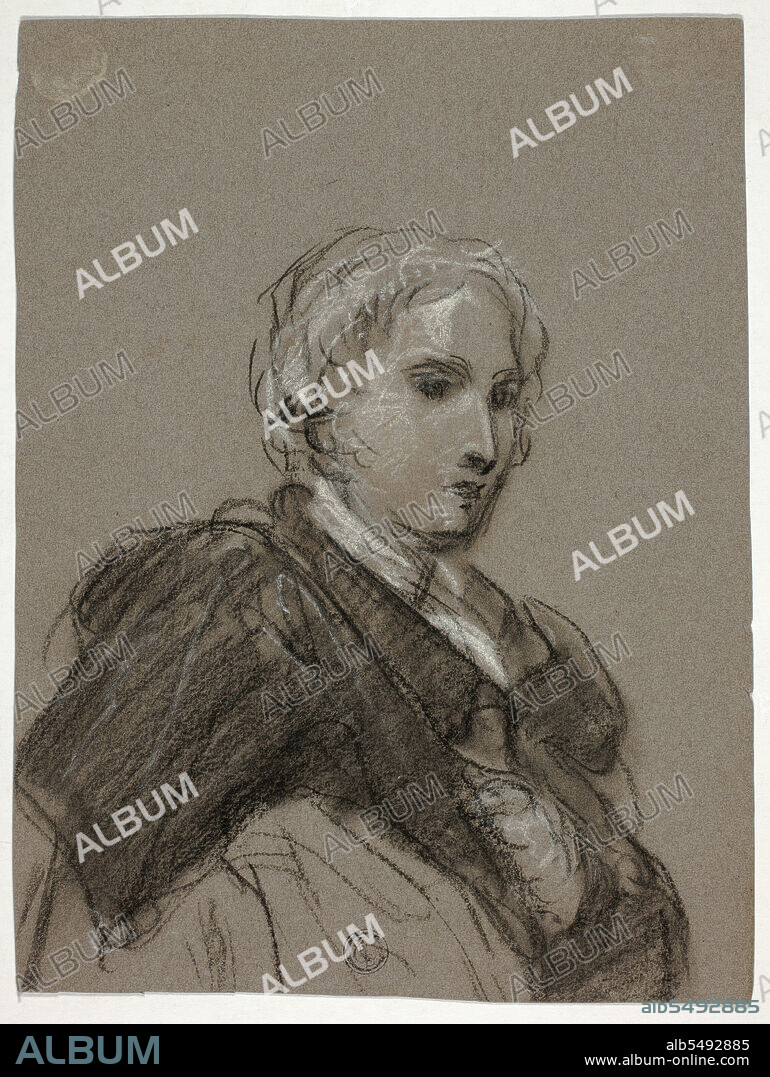 THOMAS BARKER y THOMAS JONES BARKER. Bust of a Woman (recto); Draped Figure, Three-Quarter Length (verso), c. 1790.