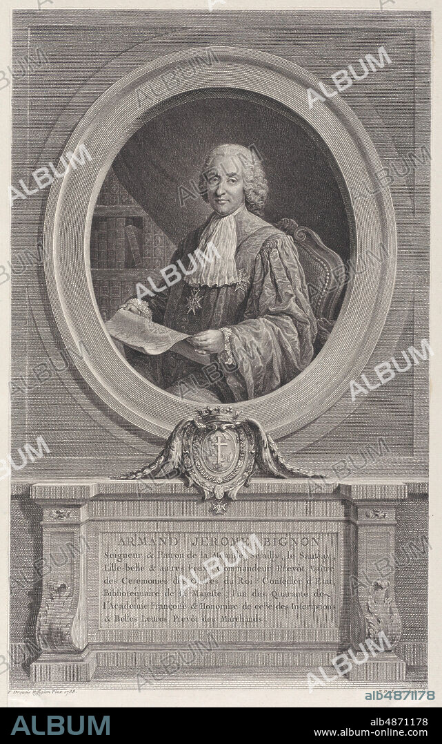 NICOLAS DE LAUNAY. Portrait of Armand-Jérôme Bignon, 1769.