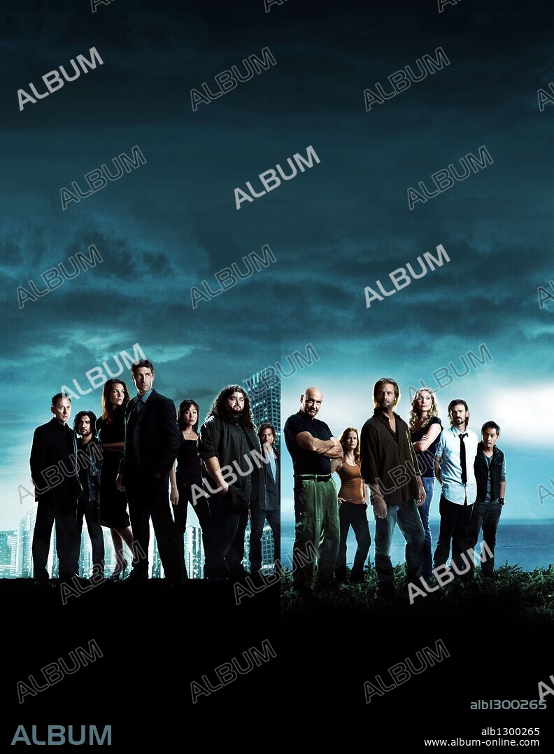 ELIZABETH MITCHELL, EVANGELINE LILLY, HENRY IAN CUSICK, JEREMY DAVIES, JORGE GARCIA, JOSH HOLLOWAY, KEN LEUNG, MATTHEW FOX, MICHAEL EMERSON, NAVEEN ANDREWS, REBECCA MADER, TERRY O'QUINN and YUNJIN KIM in LOST, 2004. Copyright ABC.