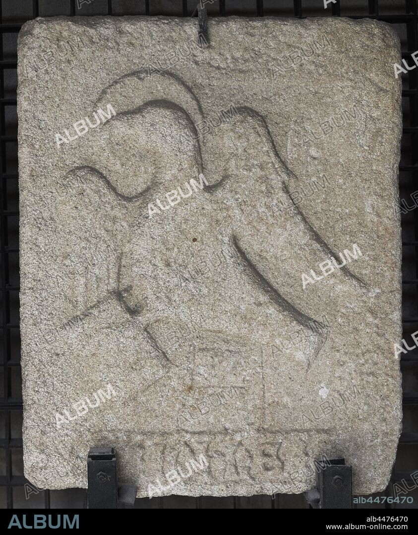Placa con águila nimbada que simboliza a San Juan (Tetramorfo). 1475-1525. Procede probablemente de la Iglesia de Santo Domingo o de la Iglesia de Santo Tomás, La Coruña. Museo Arqueológico e Histórico (Castillo de San Antón). La Coruña. Galicia. España.