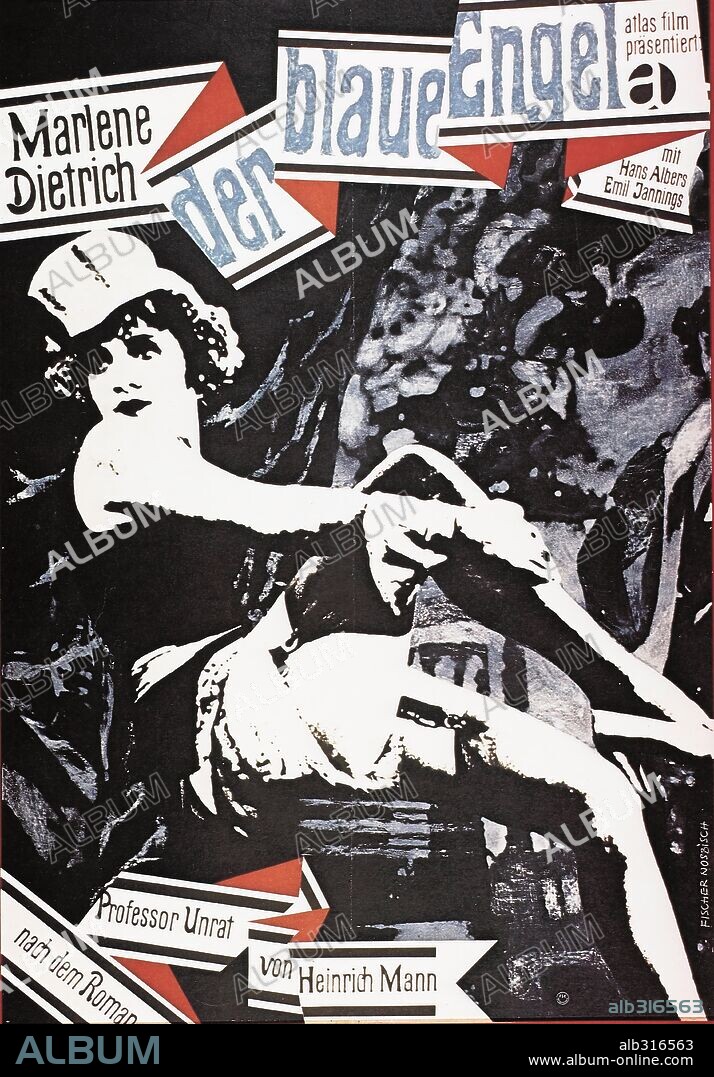 Poster of THE BLUE ANGEL, 1930 (DER BLAUE ENGEL), directed by JOSEF VON STERNBERG. Copyright U.F.A.